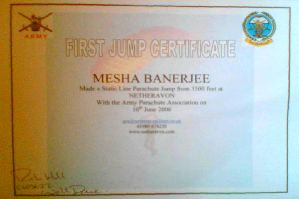 (Photograph of Mesha's certificate)